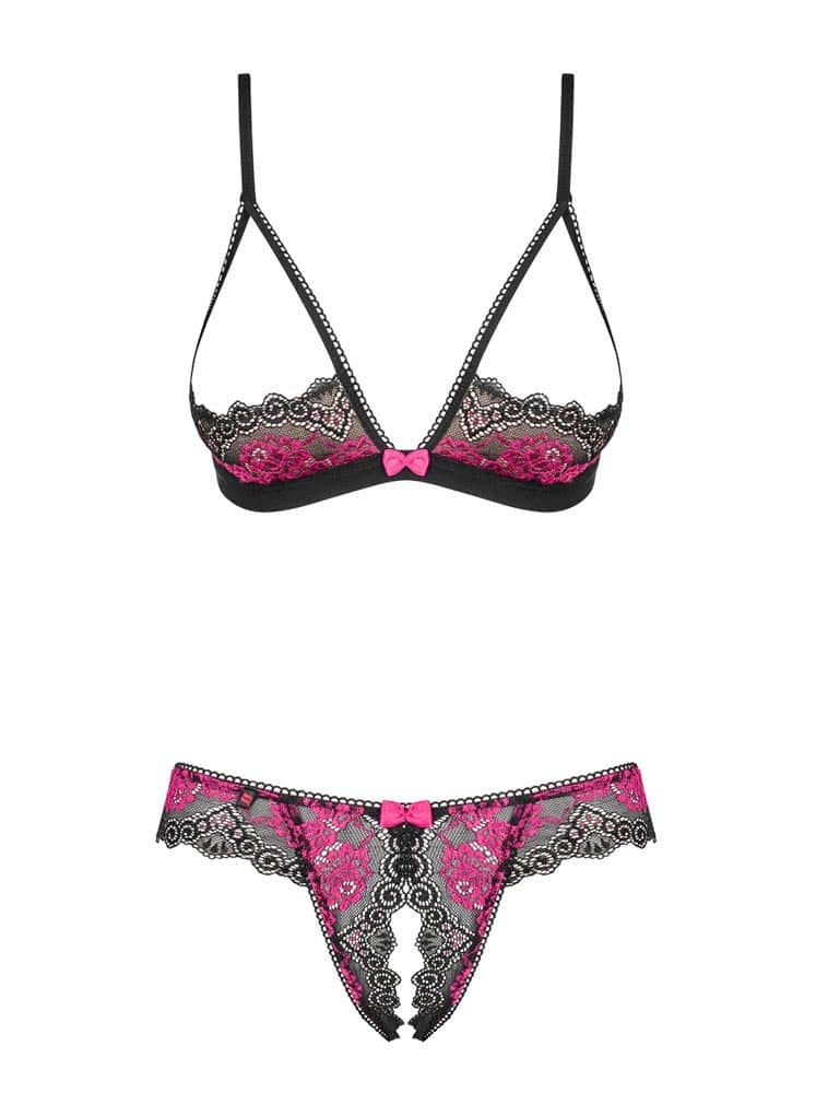 Ensemble Tulia Cupless 2 Pièces Noir-Rose