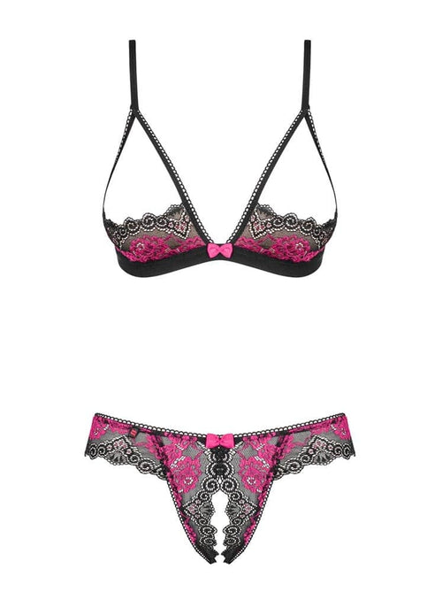 Ensemble Tulia Cupless 2 Pièces Noir-Rose