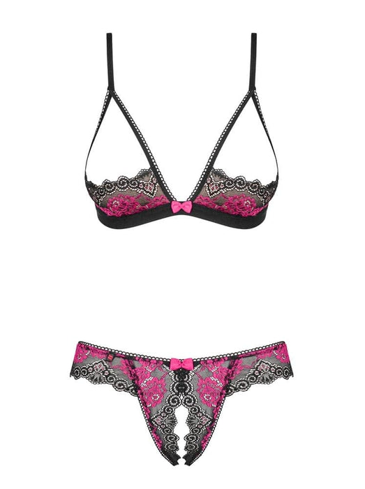 Ensemble Tulia Cupless 2 Pièces Noir-Rose