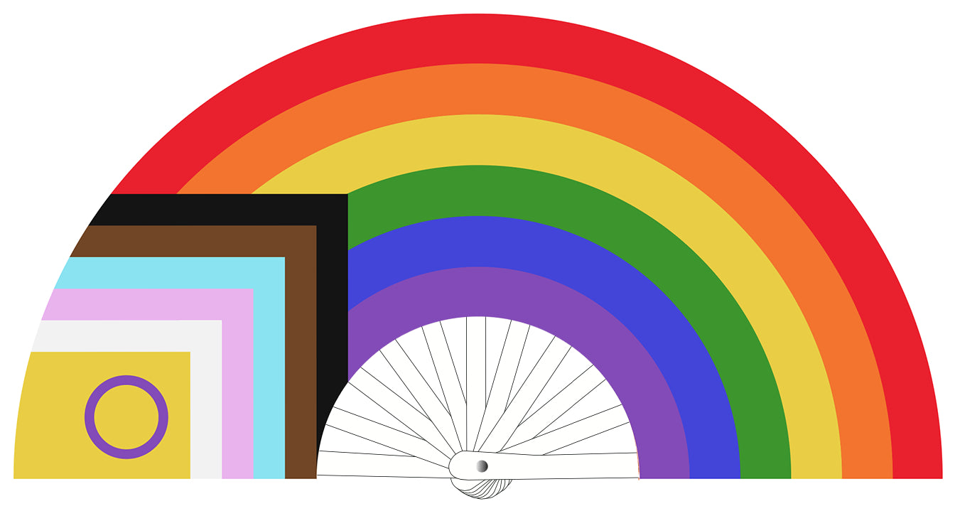 Éventail Géant Arc en ciel LGBTQIA 64cm