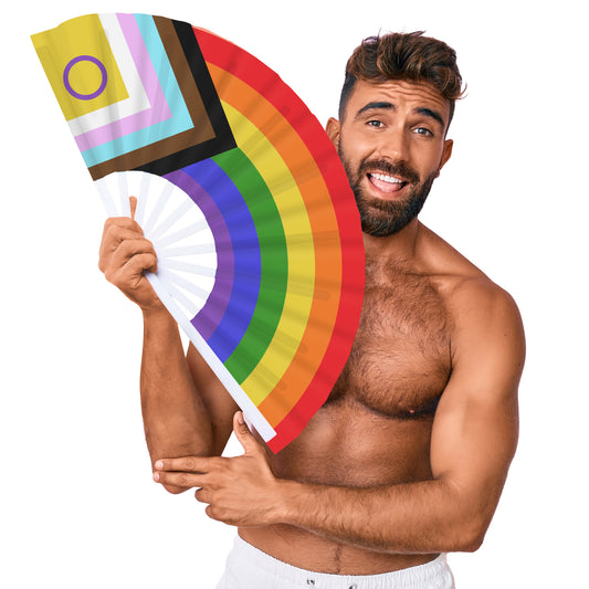 Éventail Géant Arc en ciel LGBTQIA 64cm