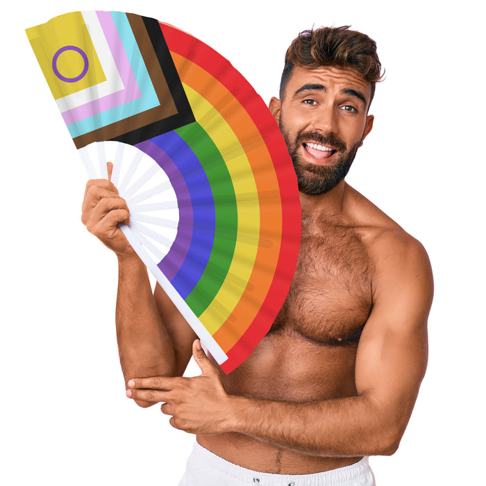 Éventail Géant Arc en ciel LGBTQIA 64cm