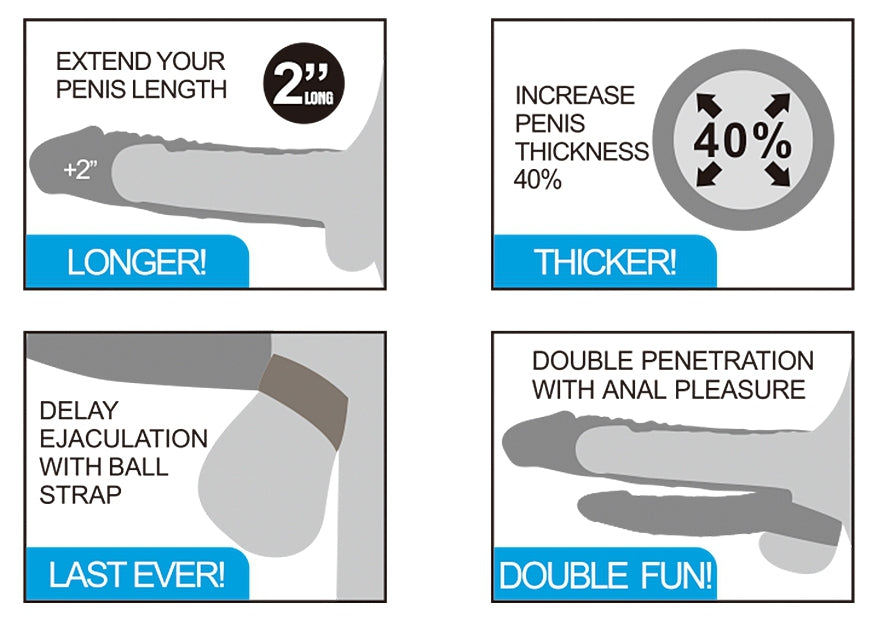 Gaine de pénis Double Penis 18 x 4 cm