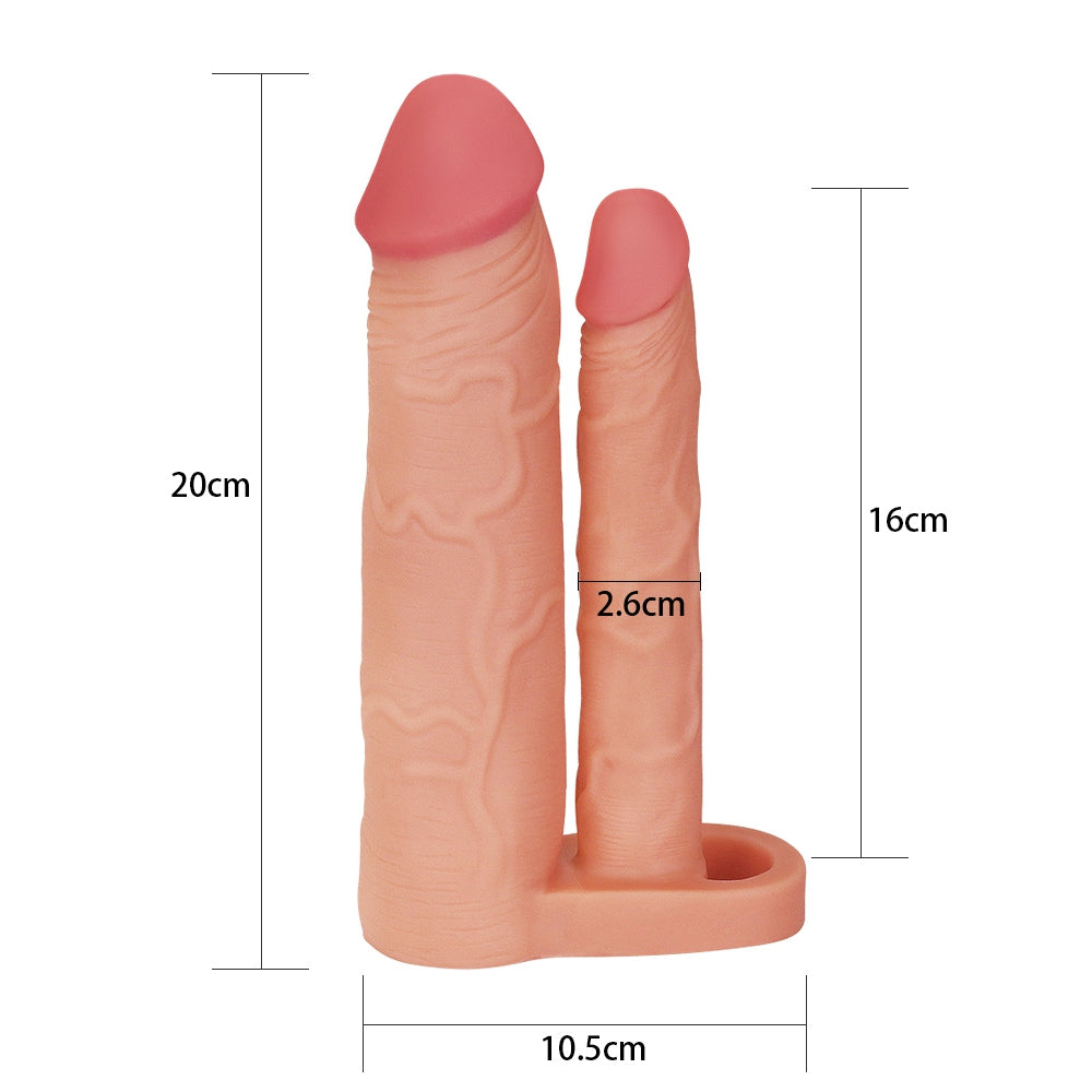 Gaine de pénis Double Penis 18 x 4 cm