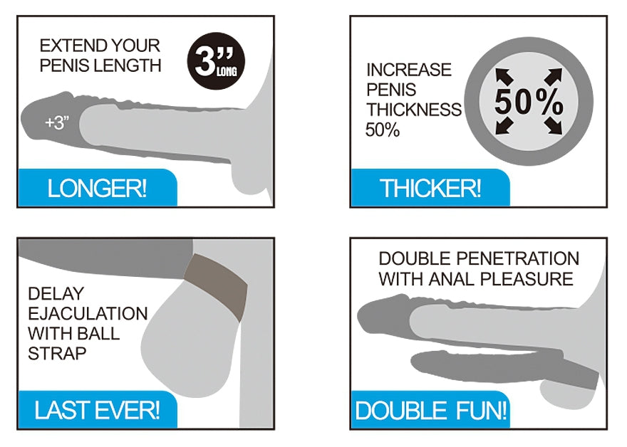 Gaine de pénis Double Penis 19 x 5 cm