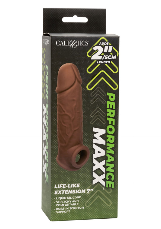 Gaine de pénis Life-like Extension 18 x 4.5cm Marron