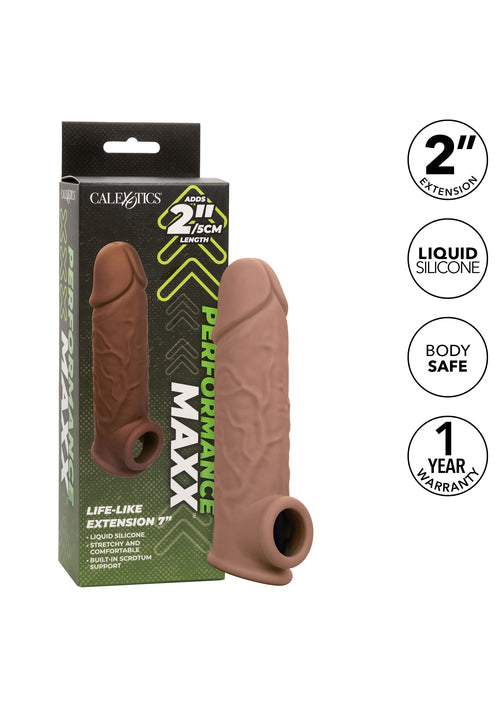 Gaine de pénis Life-like Extension 18 x 4.5cm Marron
