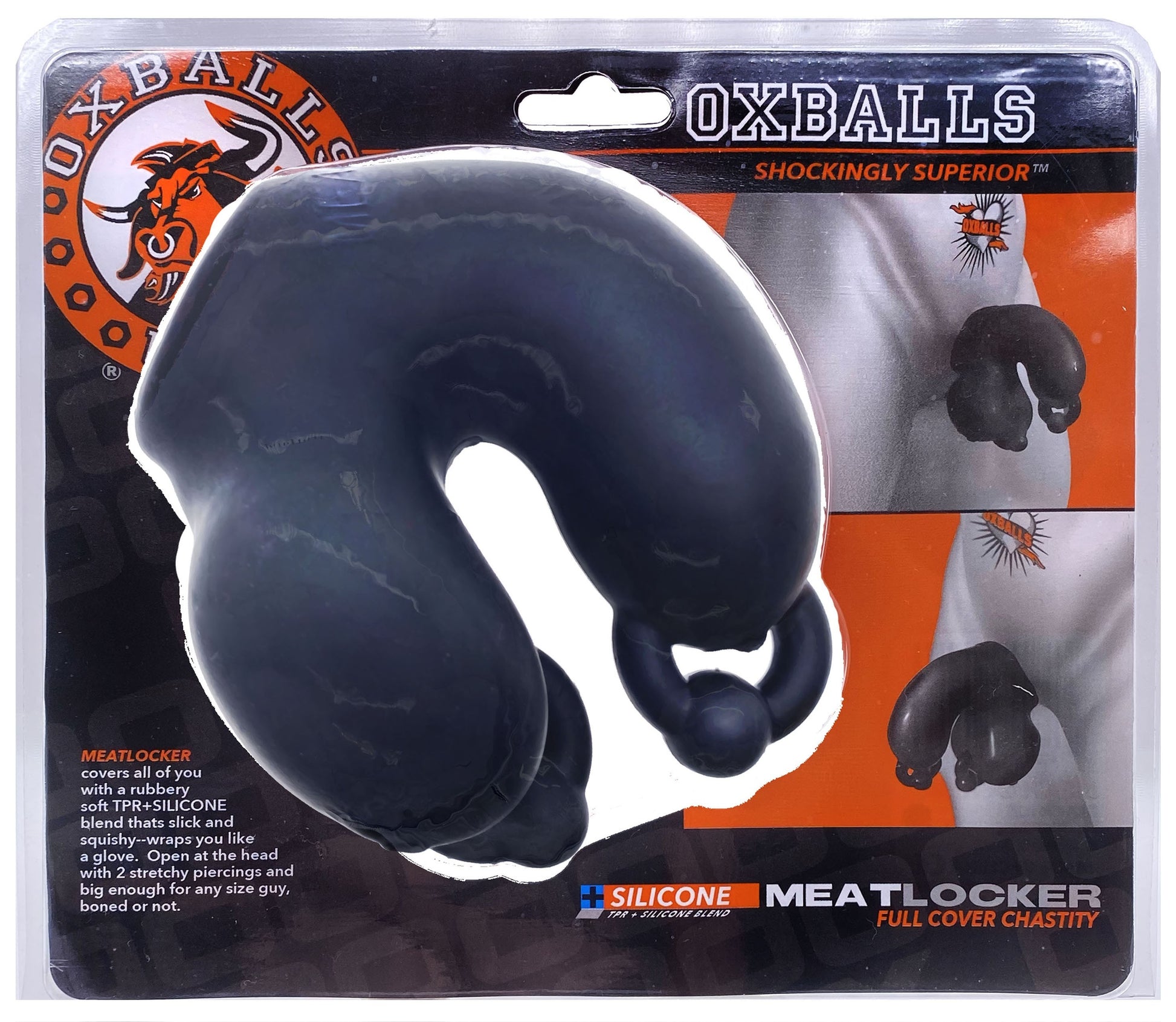 Gaine de pénis Oxballs MeatLocker 10 x 4cm Noir
