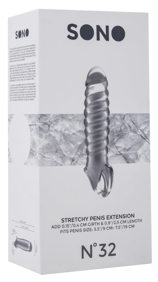 Gaine de pénis Ribby Penis Sono N32 - 11 x 3 cm Transparente