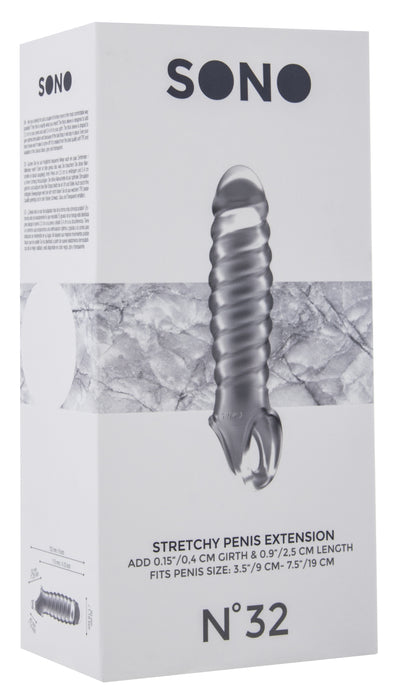 Gaine de pénis Ribby Penis Sono N32 - 11 x 3 cm Transparente