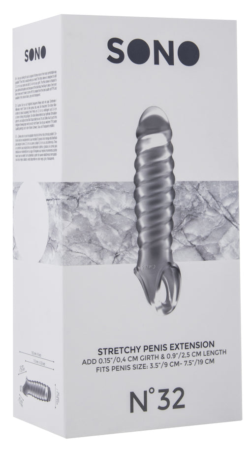 Gaine de pénis Ribby Penis Sono N32 - 11 x 3 cm Transparente