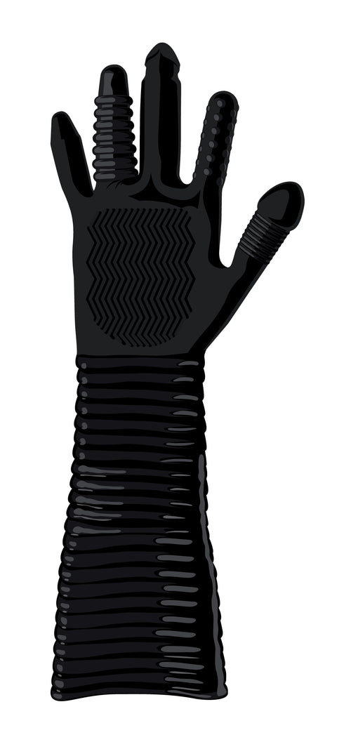 Gant Long Texturé Pleasure Fister Noir