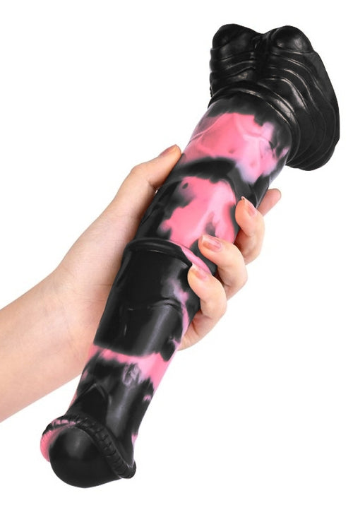 Gode Animal HULF 24 x 5cm Noir-Rose