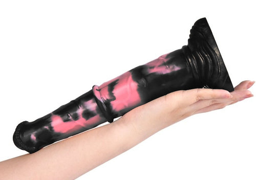 Gode Animal HULF 24 x 5cm Noir-Rose