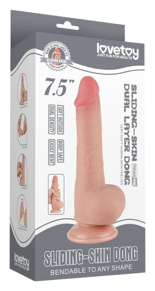 Gode avec Bourses Sliding Skin 13 x 3.8cm