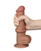Gode avec Bourses Sliding Skin 15 x 4.5cm Marron