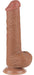 Gode avec Bourses Sliding Skin 15 x 4.5cm Marron