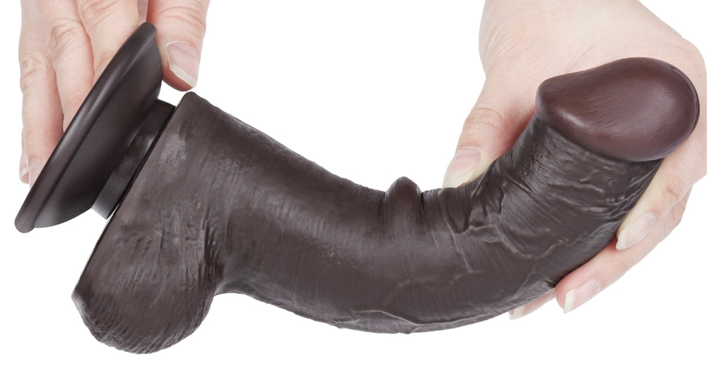 Gode avec Bourses Sliding Skin 15 x 4.5cm Noir