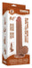 Gode avec Bourses Sliding Skin 17 x 3.5cm Marron