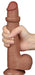 Gode avec Bourses Sliding Skin 17 x 3.5cm Marron