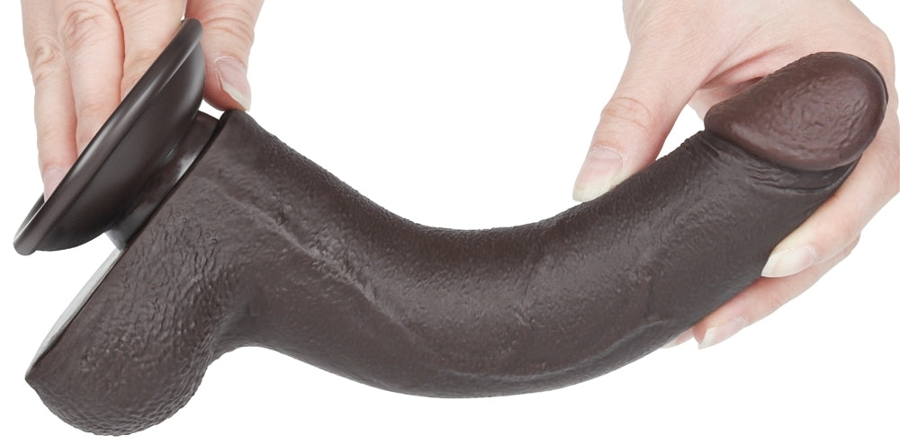 Gode avec Bourses Sliding Skin 17 x 4cm Noir