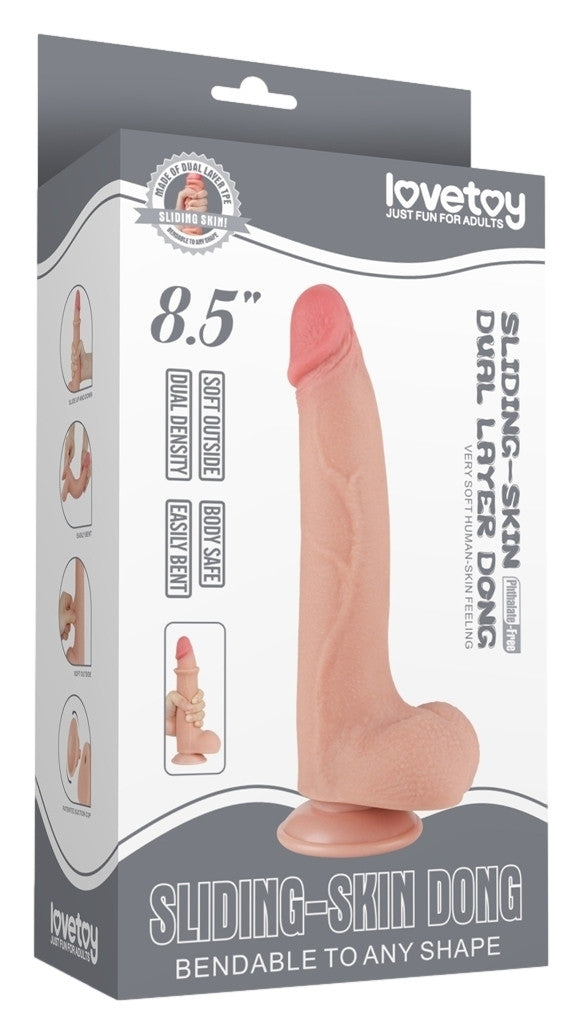 Gode avec Bourses Sliding Skin 17 x 4cm