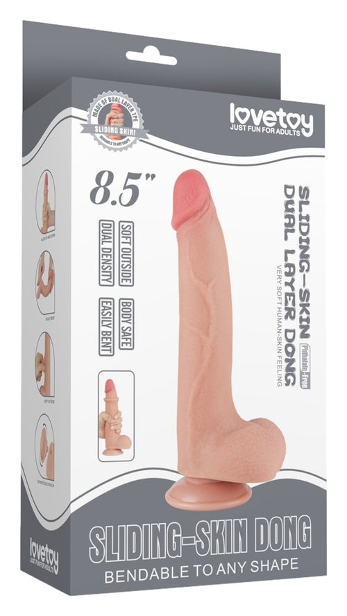 Gode avec Bourses Sliding Skin 17 x 4cm