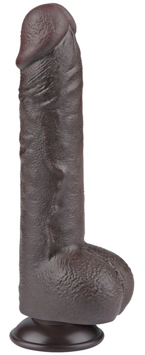 Gode avec Bourses Sliding Skin 18 x 4.7cm Noir