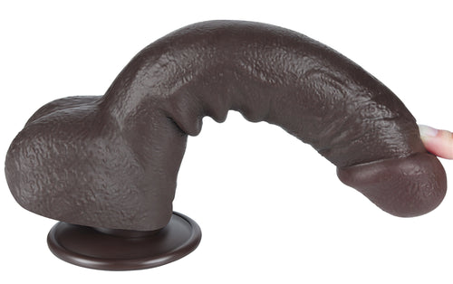 Gode avec Bourses Sliding Skin 18 x 4.7cm Noir