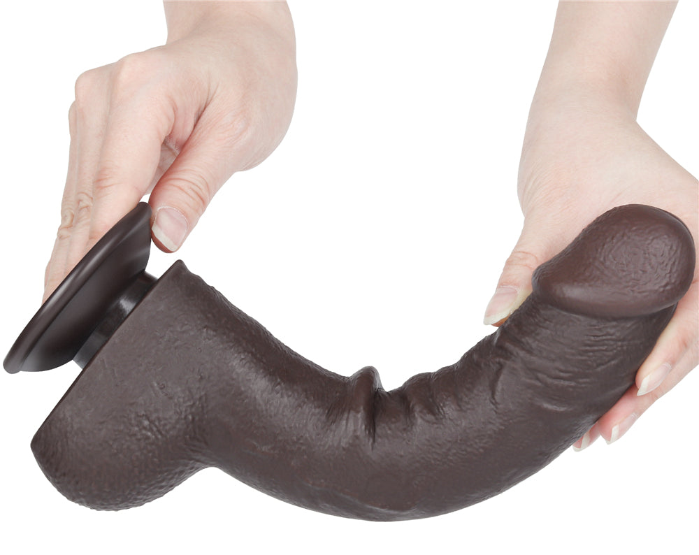 Gode avec Bourses Sliding Skin 18 x 4.7cm Noir