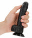 Gode Balls Curved RealRock 12.5 x 3.6cm Noir