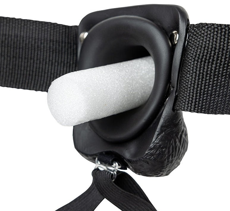 Gode ceinture creux Hollow Strap On RealRock 18 x 4.5cm Noir