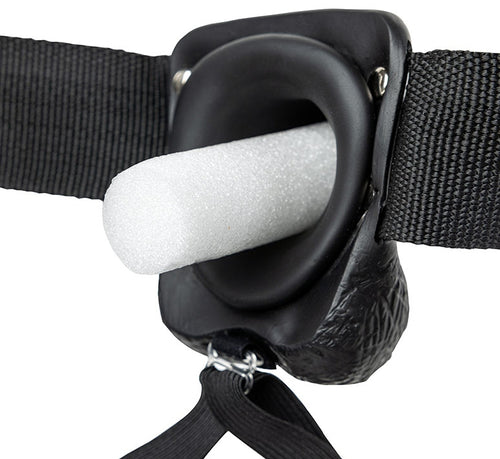 Gode ceinture creux Hollow Strap On RealRock 18 x 4.5cm Noir