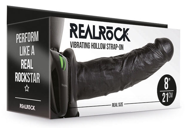 Gode ceinture vibrant Hollow Vibe RealRock 20 x 4.5cm Noir