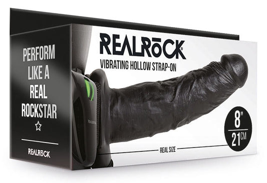 Gode ceinture vibrant Hollow Vibe RealRock 20 x 4.5cm Noir