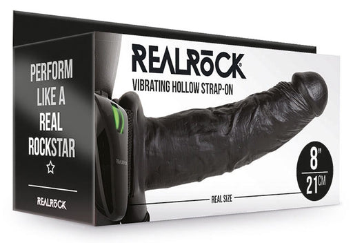 Gode ceinture vibrant Hollow Vibe RealRock 20 x 4.5cm Noir