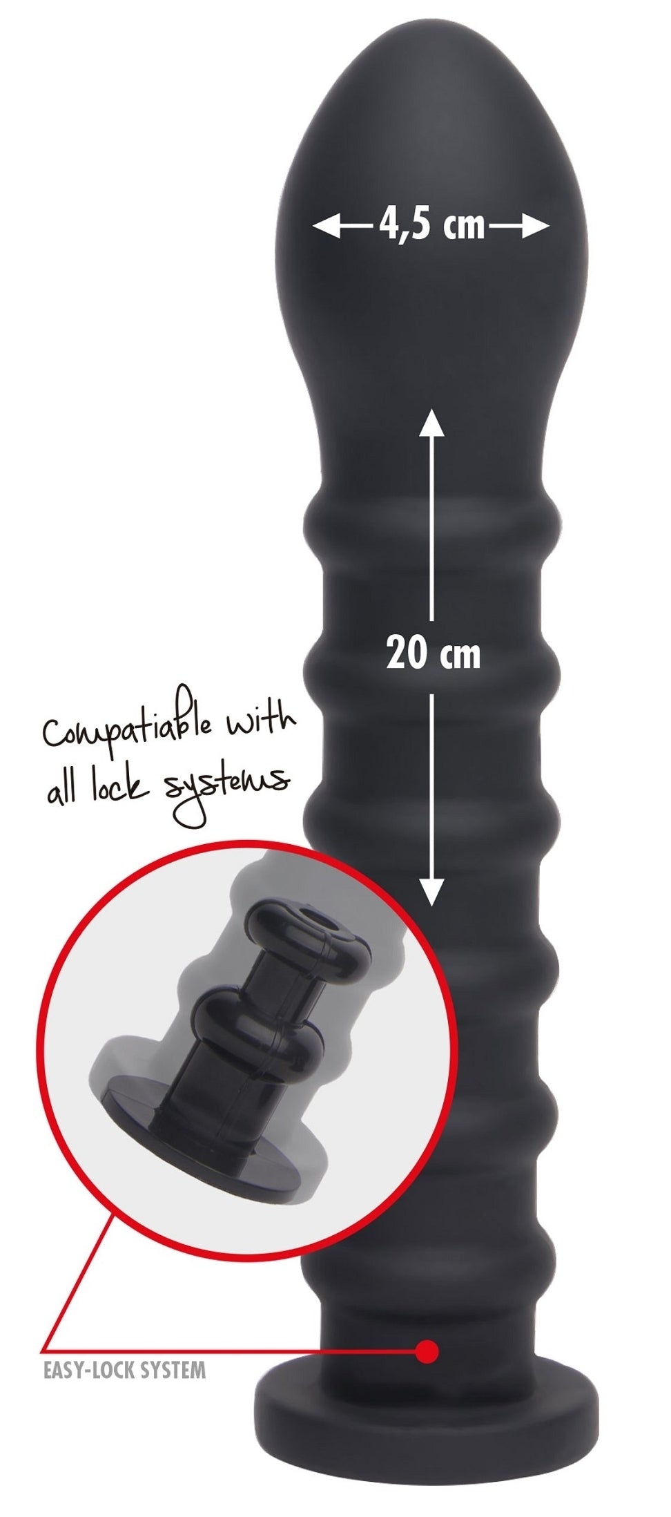 Gode Easy-Lock Ribbed 19 x 4cm