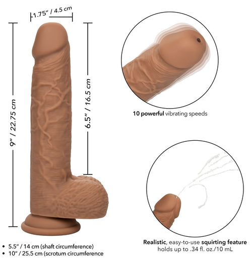 Gode Éjaculateur Vibrant Fuck Squirting 17 x 4.2cm Marron