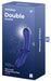 Gode en verre Double Crystal 18.5 x 3.5cm Bleu