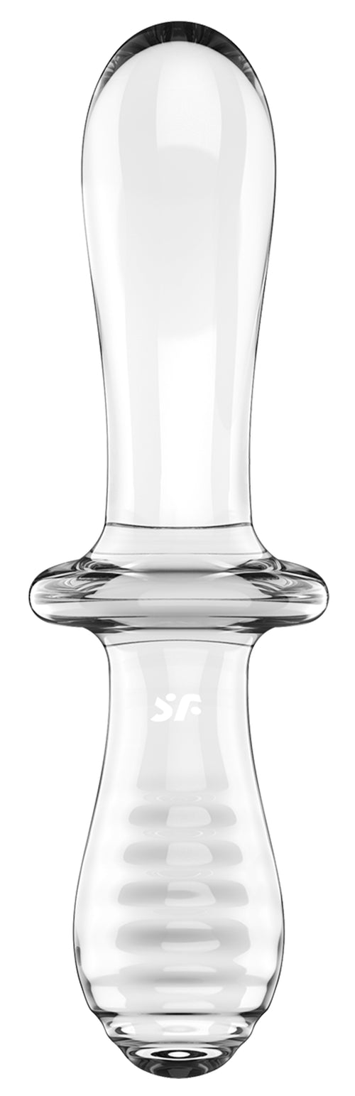 Gode en verre Double Crystal 18.5 x 3.5cm Transparent