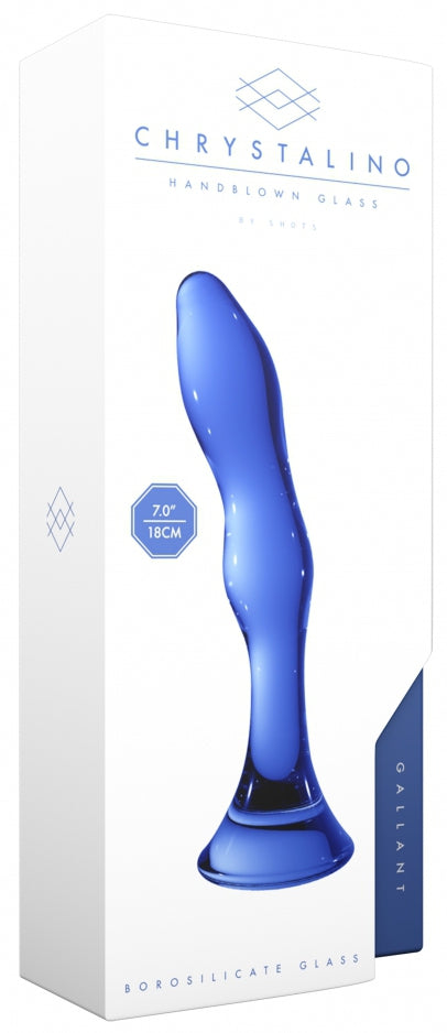 Gode en verre Gallant Bleu 16 x 3.4cm