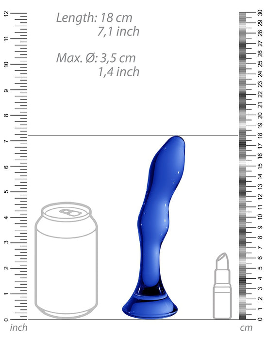 Gode en verre Gallant Bleu 16 x 3.4cm