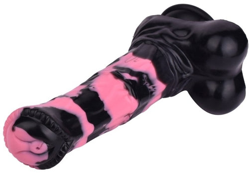 Gode Horse Hurulf M 24.5 x 6.5cm Noir-Rose