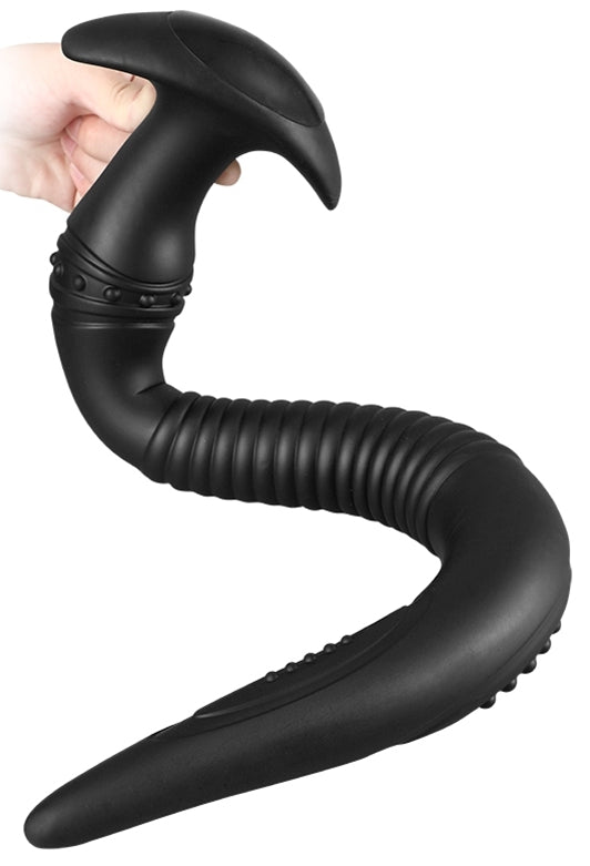 Gode long silicone VIKAELIS L 45 x 4.5cm Noir