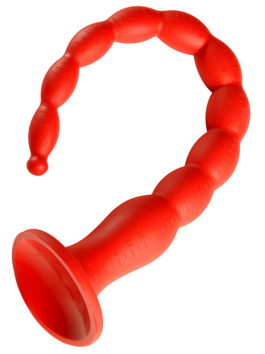 Gode long Stretch Worm N2 - 40 x 4cm Rouge