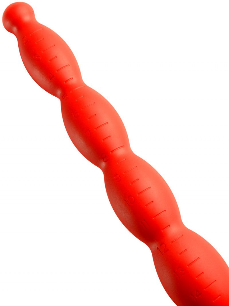 Gode long Stretch Worm N2 - 40 x 4cm Rouge