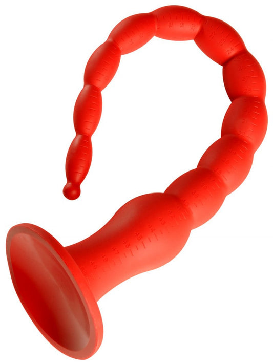 Gode long Stretch Worm N4 - 50 x 5.2cm Rouge