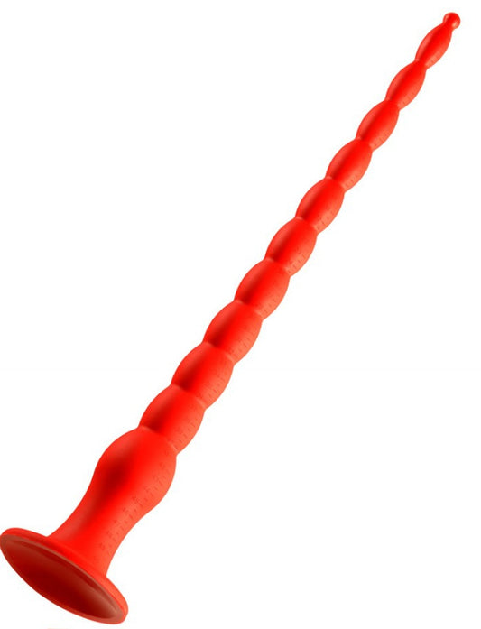 Gode long Stretch Worm N4 - 50 x 5.2cm Rouge