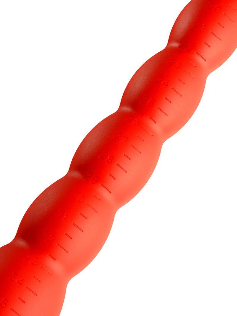 Gode long Stretch Worm N4 - 50 x 5.2cm Rouge