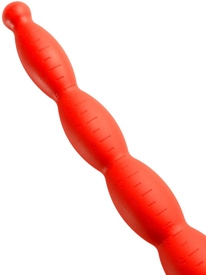 Gode long Stretch Worm N4 - 50 x 5.2cm Rouge